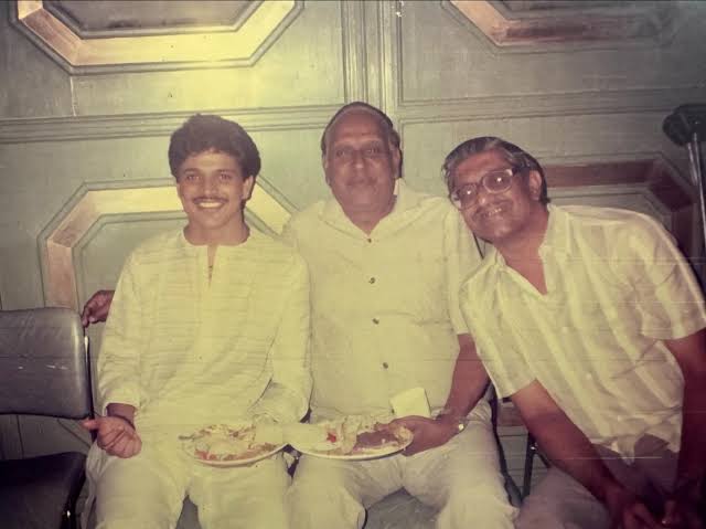 Senthamarai Kannan, first from left, in a family gathering